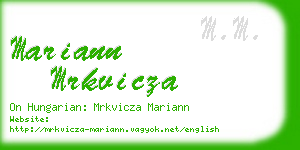 mariann mrkvicza business card
